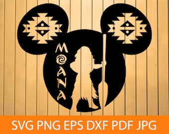 Moana SVG PNG DXF, Princess Svg, Ears Svg, Moana Clipart, Moana Cut File For Cricut Silhouette, Moana Vector