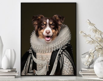 THE LORD DOG Portrait Funny Dog Royal Pet Portrait, Historical Pet Portrait, Victorian Portrait, Custom Pet Portrait, Royal Print Art