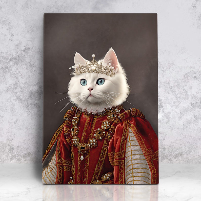 HIS HIGHNESS Royal Pet Portrait, Historical Pet Portrait, Victorian portrait, Custom Pet Portrait, Gift for Pet Lovers, Cat Royal Print image 1
