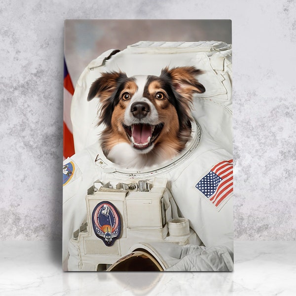 Custom Astronaut Pet Portrait, Custom Halloween Dog Portrait Space, Custom Pet Astronaut Portrait, Funny Pet Portrait, Unique Pet Portrait