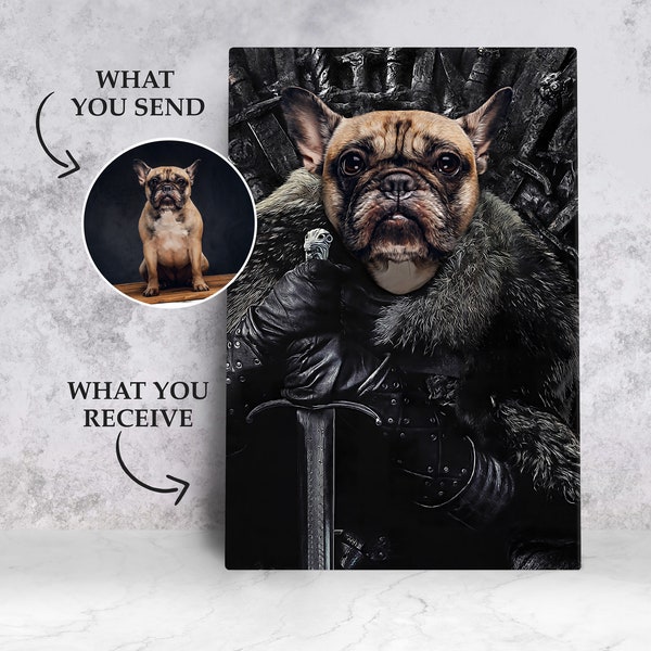 GOT - Custom Game of Thrones Gift, Custom Halloween Gift, Custom Dog Portrait, Custom Pet Portrait, Funny Pet Portrait, Unique Pet Portrait