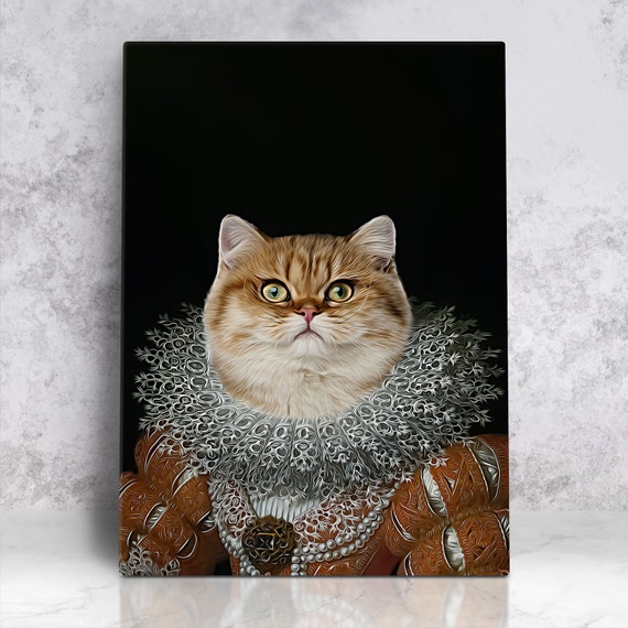 ROYAL CAT Portrait Classic Pet Portrait Historical Pet - Etsy