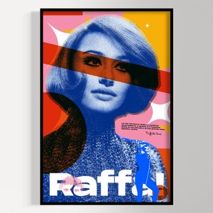 Póster de Raffaella Carrà / Homenaje a un ícono del pop italiano / Decoración vintage de leyenda de la música / Impresión artística de cultura pop retro