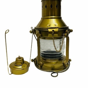 Dollhouse Brass Lamp Antique Oil Lamp Miniature Brass Lantern Post Lamp  Dollhouse Ornaments Furniture collectible Miniature 
