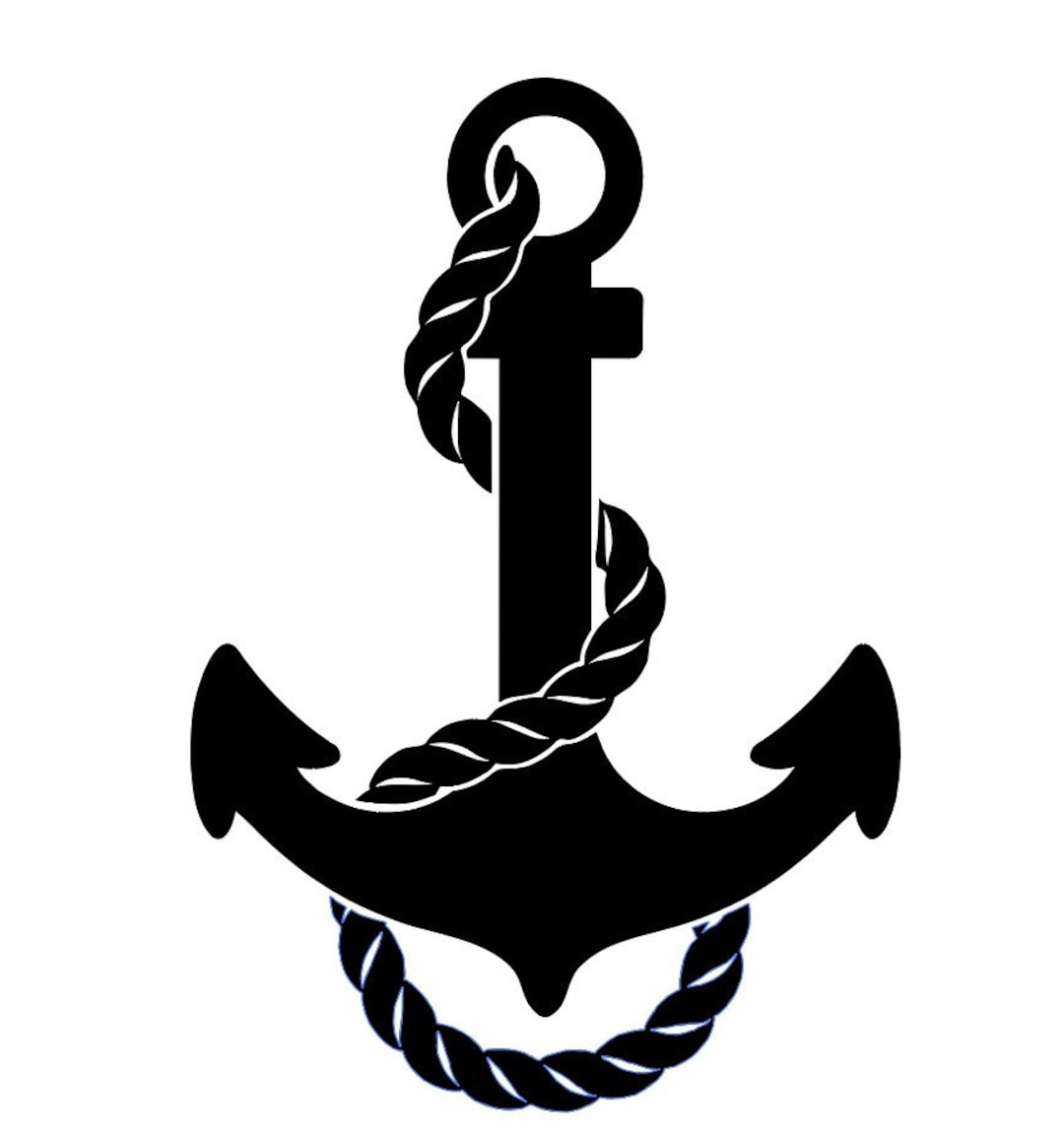 Anchor with rope svg etsy