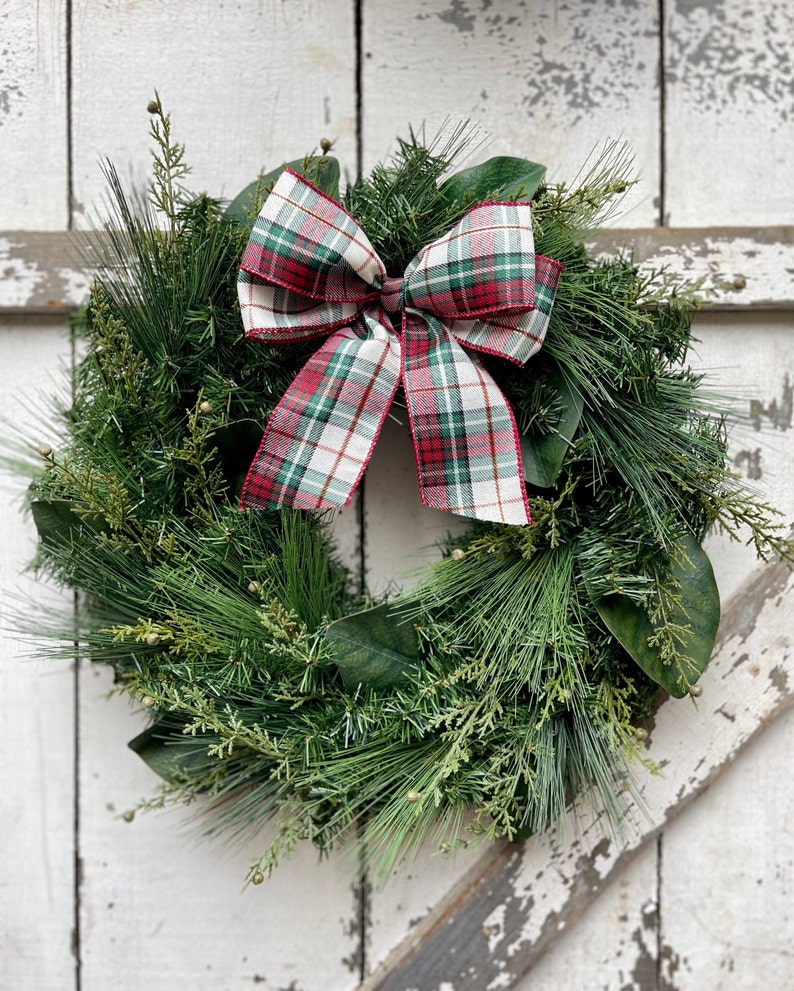 Pine Wreath With Gold Bells Modern Farmhouse Winter Wreath - Etsy UK