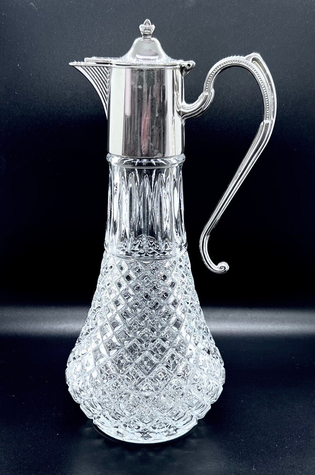 ANTIQUE CLARET DECANTER Silver Lidded Claret Decanter Etsy UK