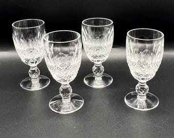Vintage Waterford Crystal Cordial Glasses: Colleen Pattern, Diamond Cut