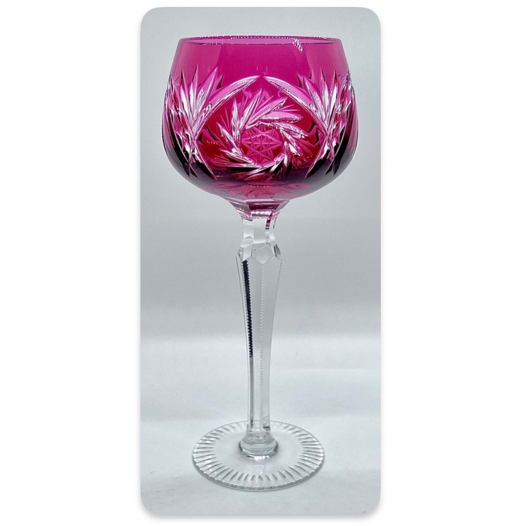 Verre à Vin Cristal Vintage Rouge Bohème (Bohemian) - Très Bon état, Occasion