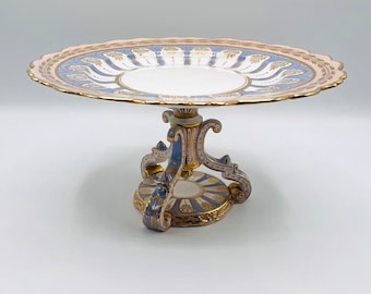 Antique Porcelain Compote Plate, Paragon: Edwardian Gilded Tazza