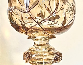 Antique Fritz Heckert Roemer Hock Wine Glass: Handblown