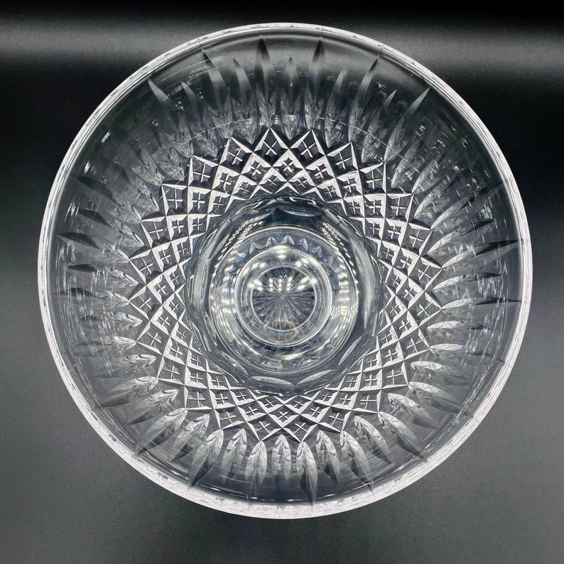 Vintage Cut Crystal Pedestal Bowl, Heavy Lead Crystal Mid Sized Bowl Etsy