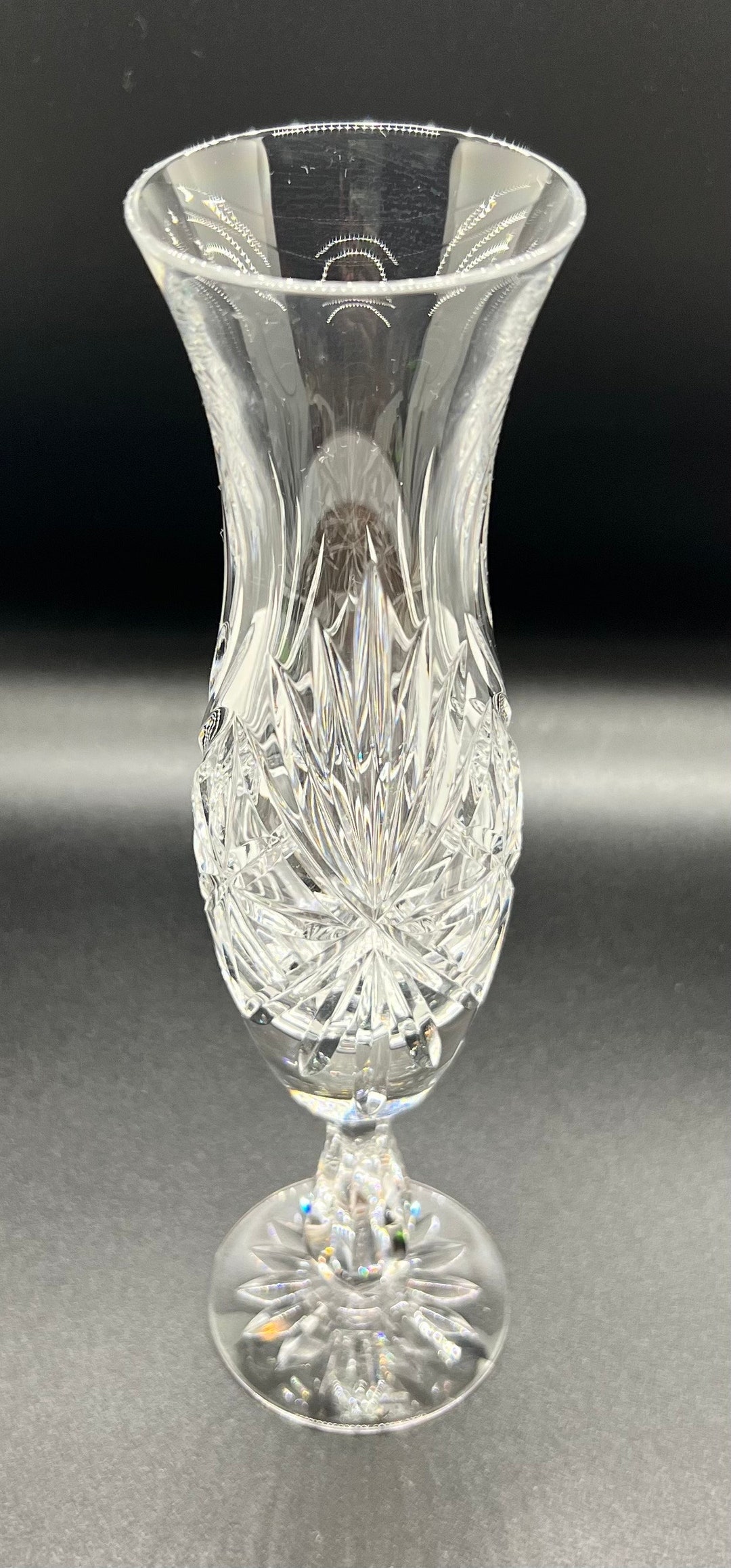 Vintage EDINBURGH CRYSTAL VASE on Short Stem Cut Crystal Table Vase