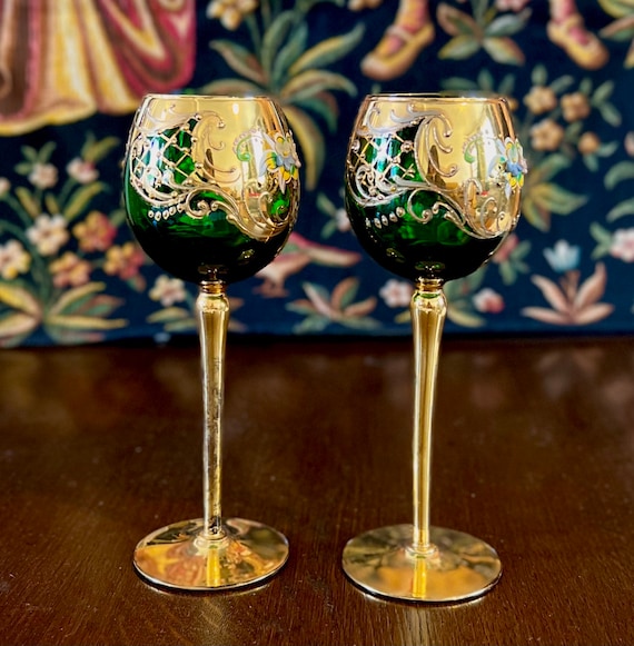 24金 ベネチアングラス MURANO イタリア 2客（ヴェネツィアの