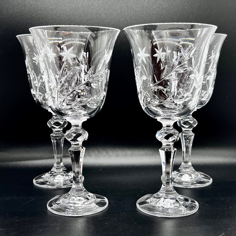 VINTAGE BOHEMIA CRYSTAL Wine Glasses Ball Stemmed White Wine Etsy