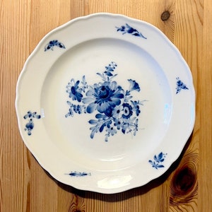 ANTIQUE MEISSEN Porcelain PLATE Blue and White Floral Plate – Antique German Hand Painted Dish, c.1900