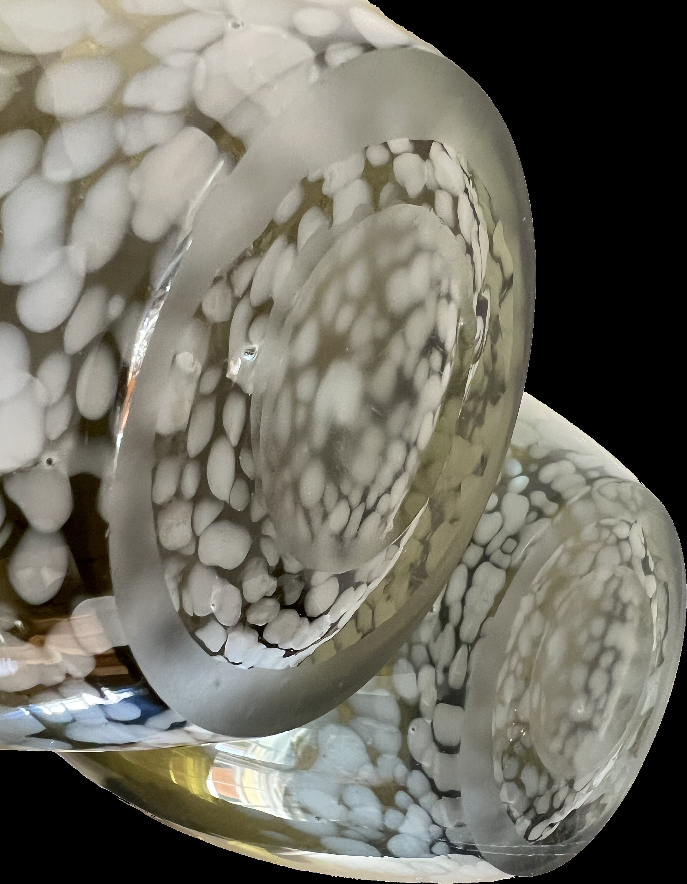 ミッドセンチュリーグリーンアートガラス花瓶：ムラーノスタイルの