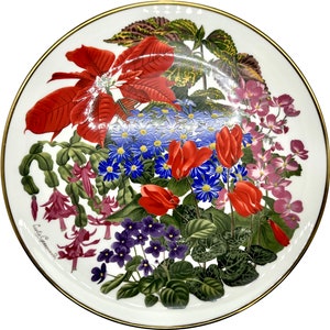 Prato de Porcelana Franklin & Wedgwood: Flores de Dezembro, Leslie Greenwood