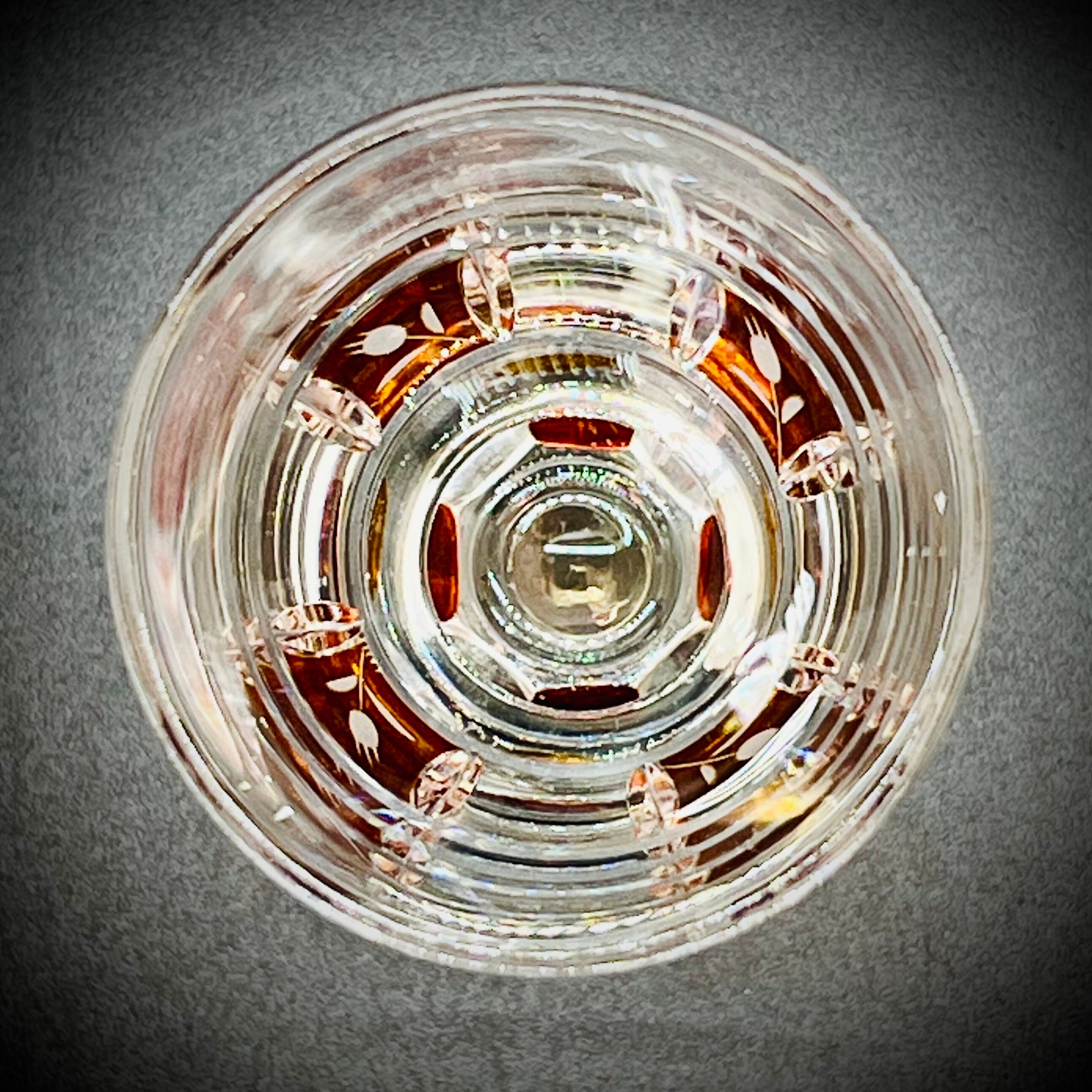 Antique Amber Glass Tumbler, Bohemian Karl Palda Style Liquor Glass