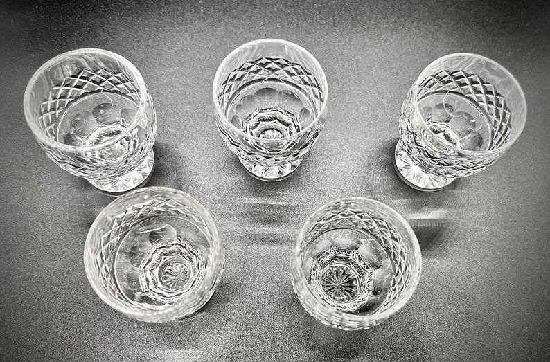 ANTIQUE SHOT GLASSES 5 Victorian Tumblers Waist Cut Etsy