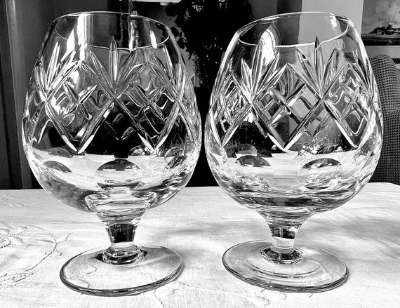 VINTAGE BRANDY Glasses 2 Webb Corbet Crystal Georgian Pattern