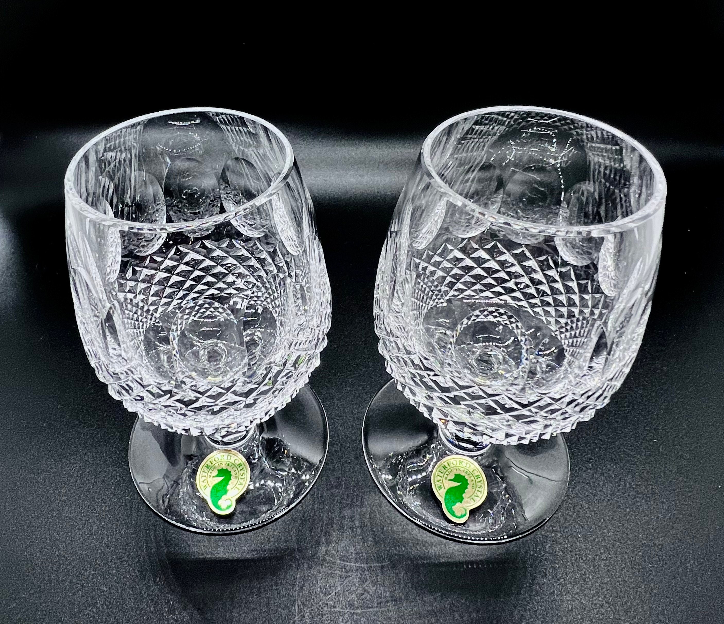 WATERFORD CRYSTAL Glasses 2 Vintage Waterford Colleen Glasses Sherry Glass Gift Boxed Waterford