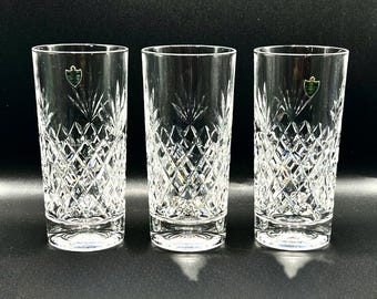Vasos altos de cristal tallado, copas de cóctel de trago largo, cristal Watford, juego de 3