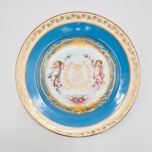 Antique Sevres Porcelain Plate: King Louis Philippe, Chateau des Tuileries, 1846