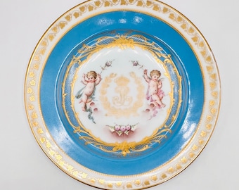 ANTIQUE SEVRES PORCELAIN Plate | King Louis Philippe | Sevres Chateau des Tuileries Plate 1846 | 19th Century handpainted plate
