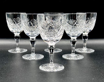 EDINBURGH Crystal Glasses, Vintage Sherry Glasses in the retired ED 145 pattern, set of 6 Port Glasses or Cordial Glass / Personalised decor