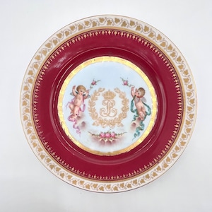 Antique Sevres Porcelain Plate: King Louis Philippe, Chateau des Tuileries, 1837