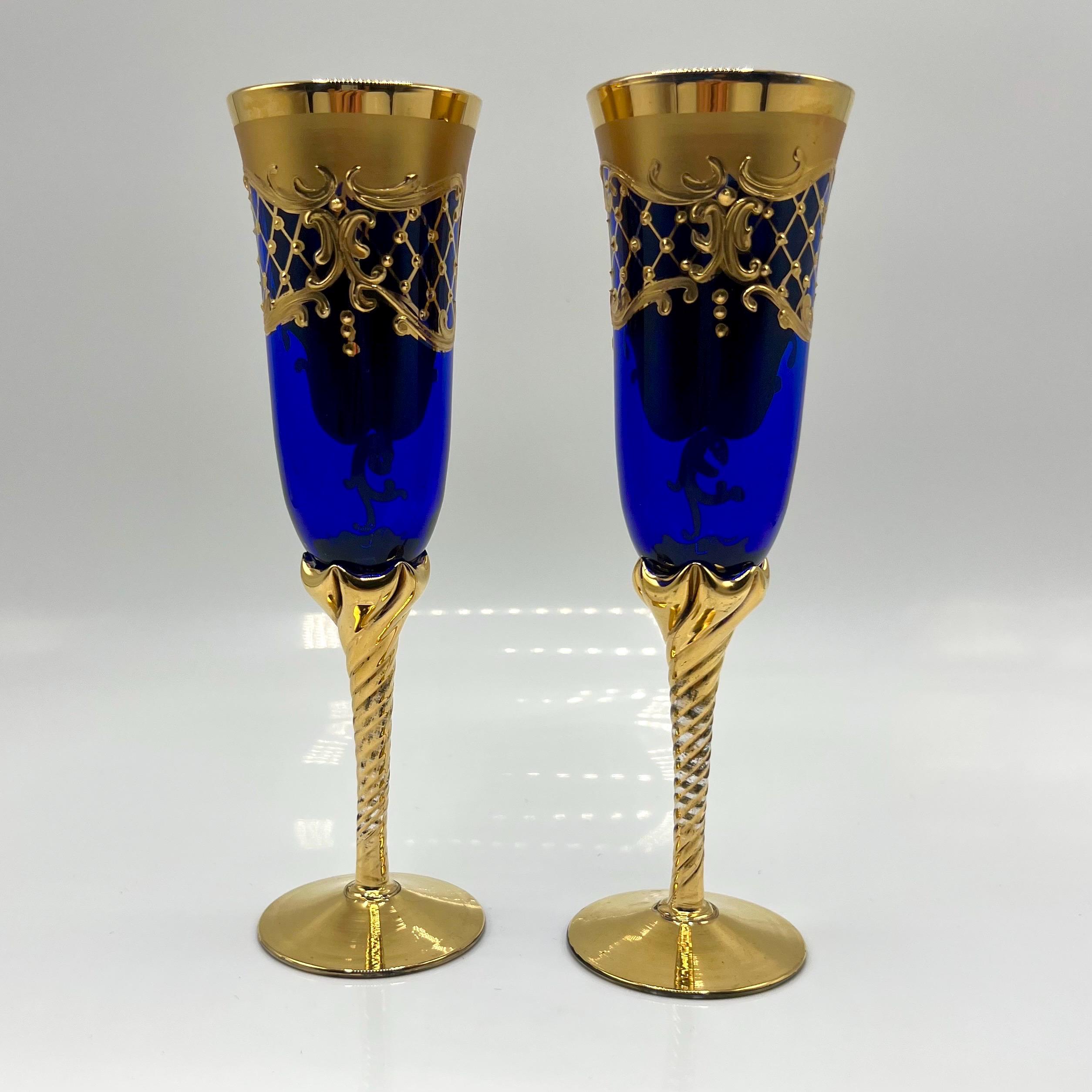 イタリア　　ベネチアングラス　 ヴィンテージ　シャンパングラス　　　（3個） イタリア ベネチアングラス ヴィンテージ シャンパングラス （3個