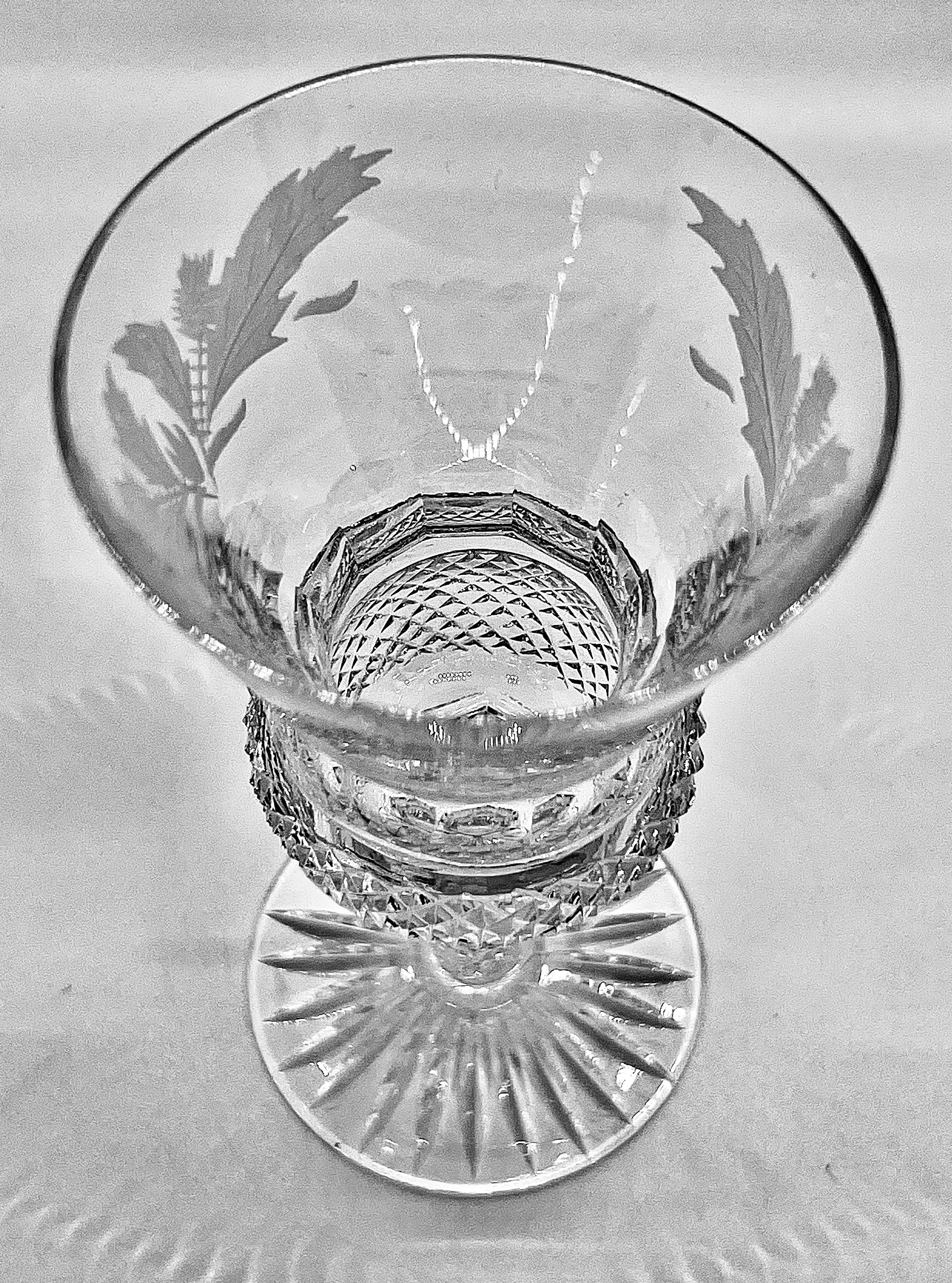 ヴィンテージ エディンバラ クリスタル シスル シェリーグラス、サイン