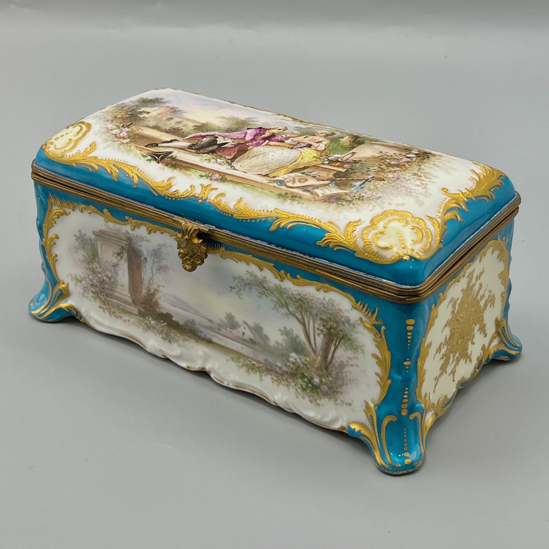Sevres Porcelain Casket Box, Louis-philippe Period, Château Des