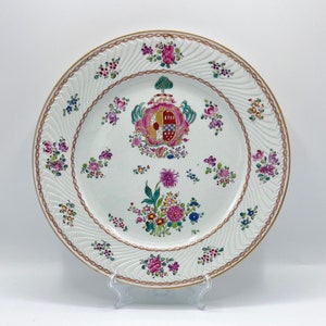 Antique Vinovo Porcelain Plate: 19th Century Italian Armorial Collectible