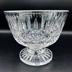 Vintage Cut crystal pedestal bowl, heavy lead crystal mid sized bowl