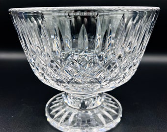 Coupe sur pied en cristal taillé vintage : Centre de table en cristal massif au plomb