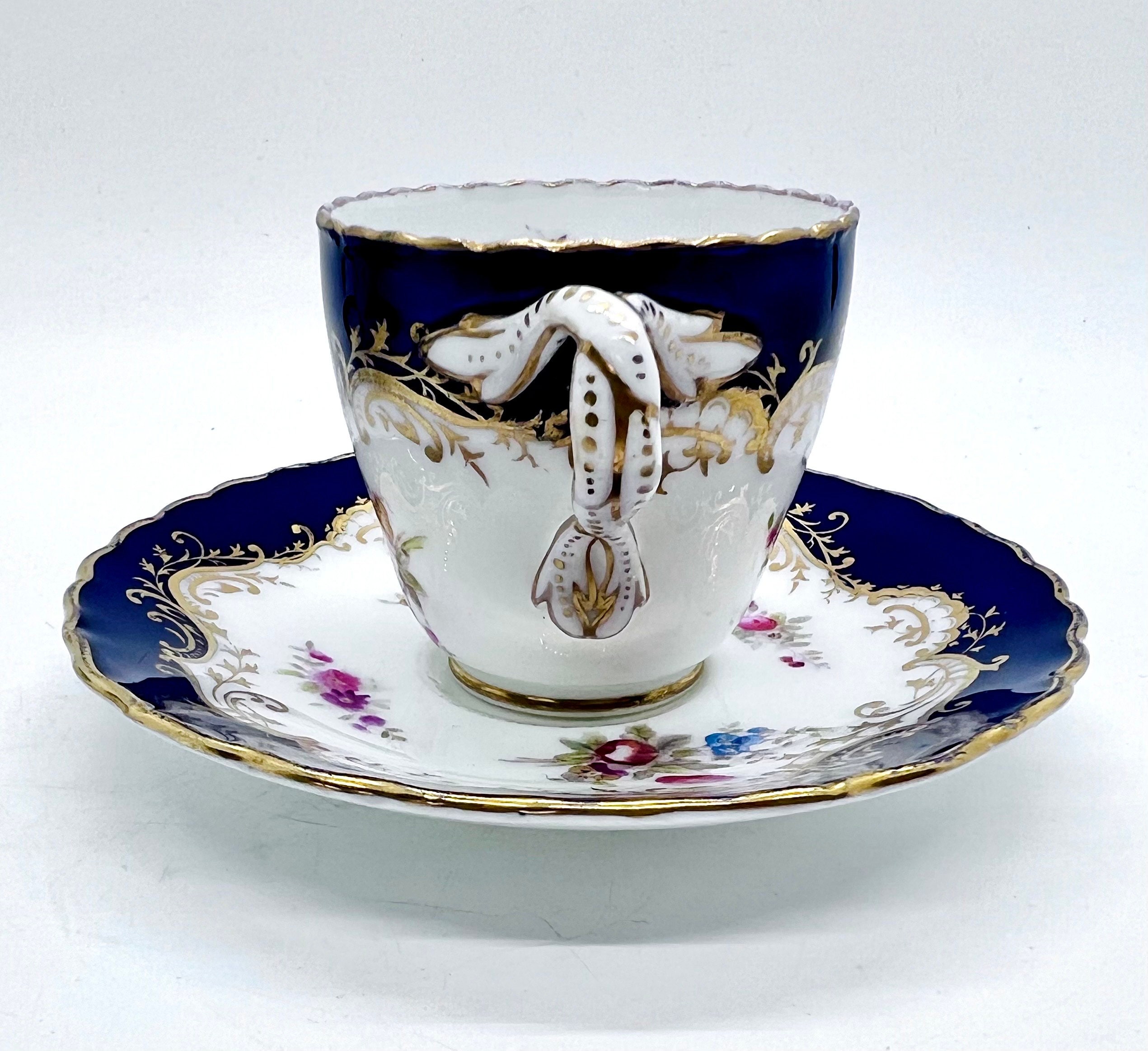 Antique COALPORT Cup & Saucer English Bone China Cup Etsy