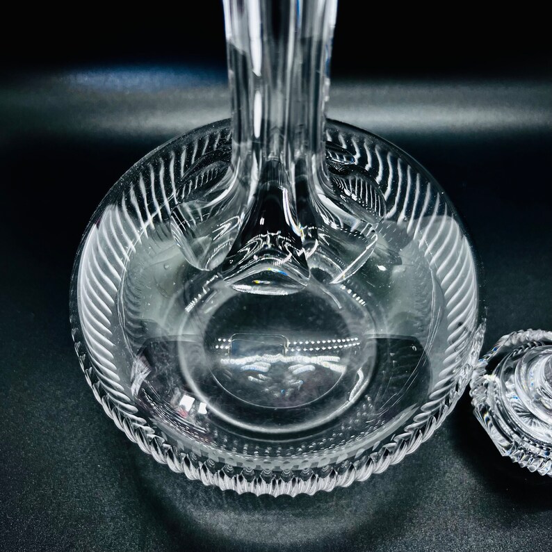 ANTIQUE GLASS DECANTER Edwardian Crystal Decanter , a Globe & Shaft