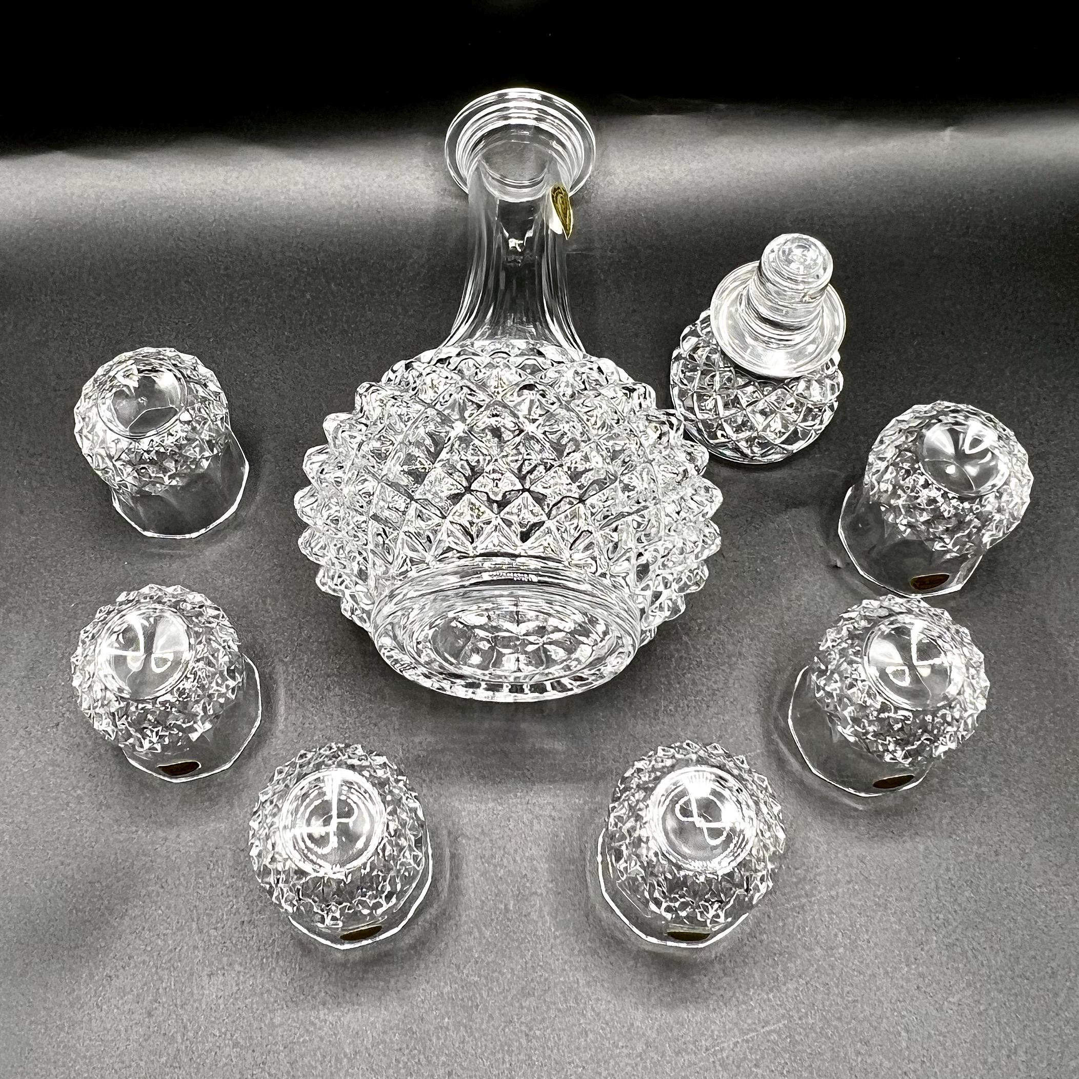 Vintage Shot Glasses, Cristal D'arques Longchamp Decanter Set