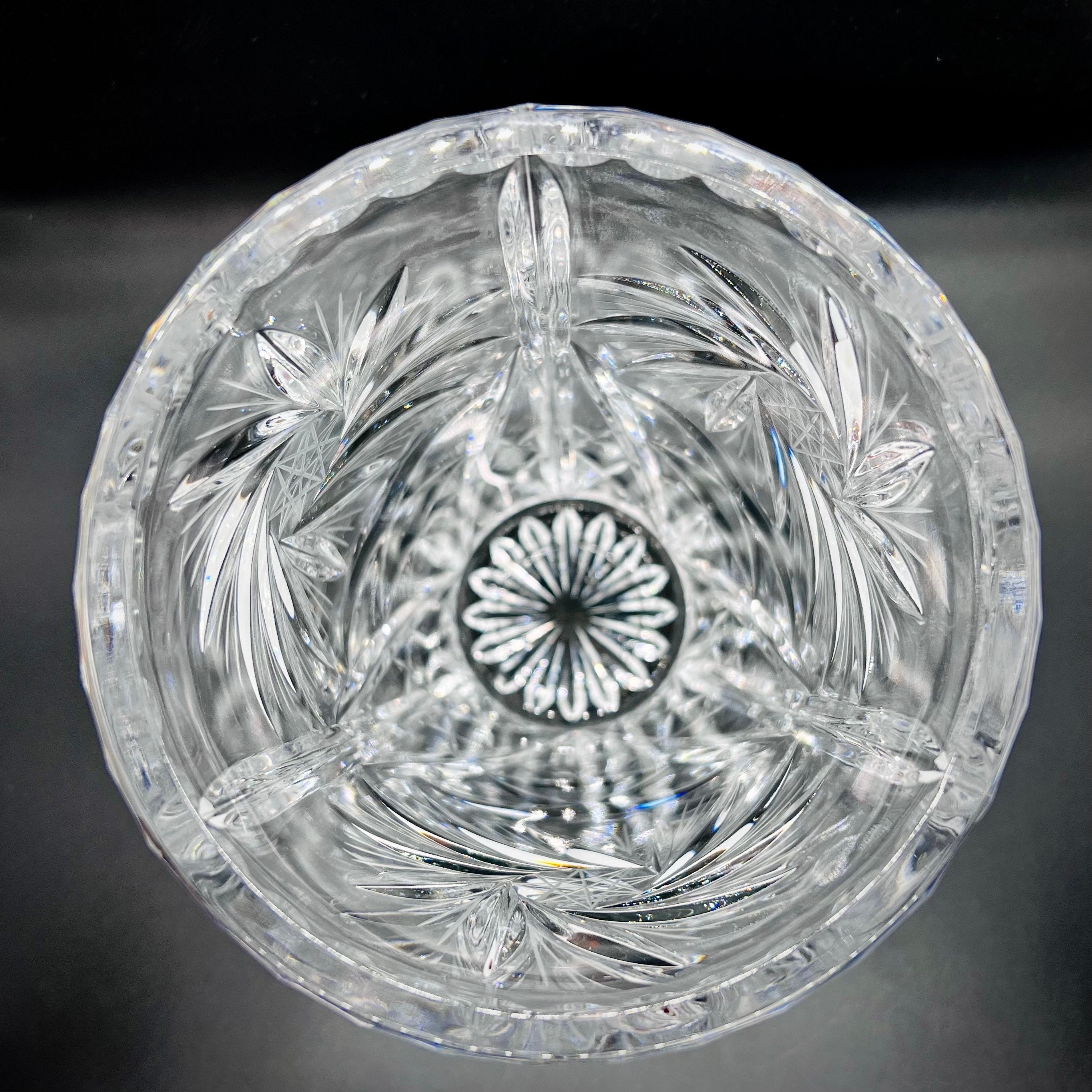 VINTAGE Cut CRYSTAL VASE, Large Heavy Lead Crystal Decorative Vase