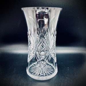 Vintage Thomas Webb Crystal Vase: Hobstar & Fan Cut Design