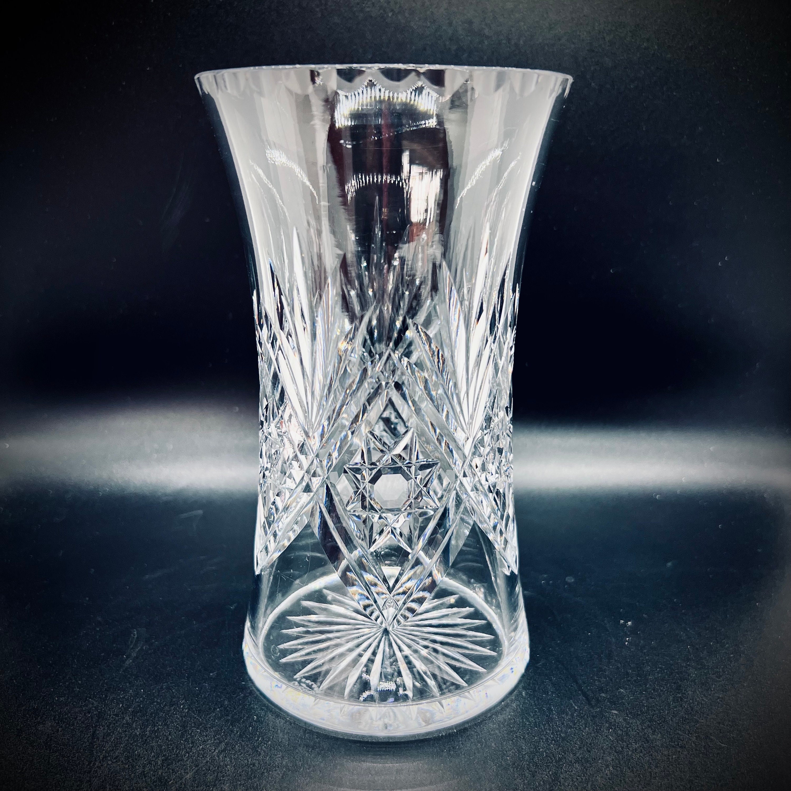 Vintage Thomas Webb Crystal Vase: Hobstar & Fan Cut Design - Etsy