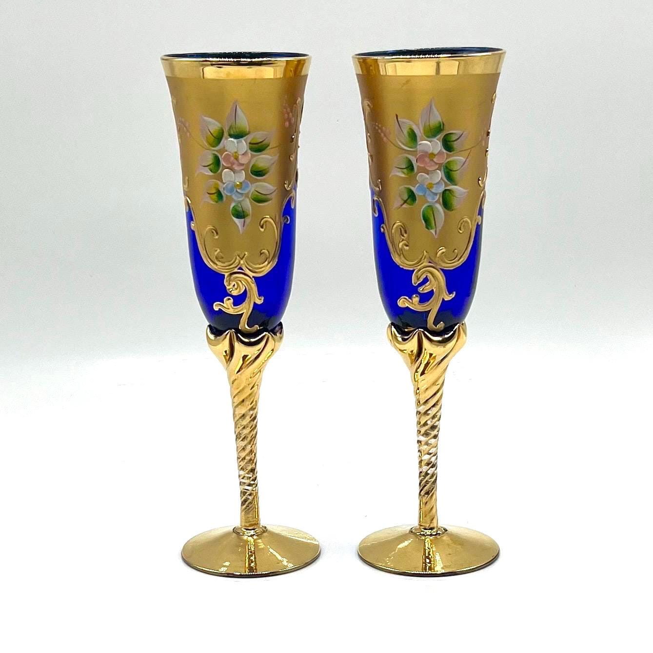 Murano champagne glasses - Etsy 日本