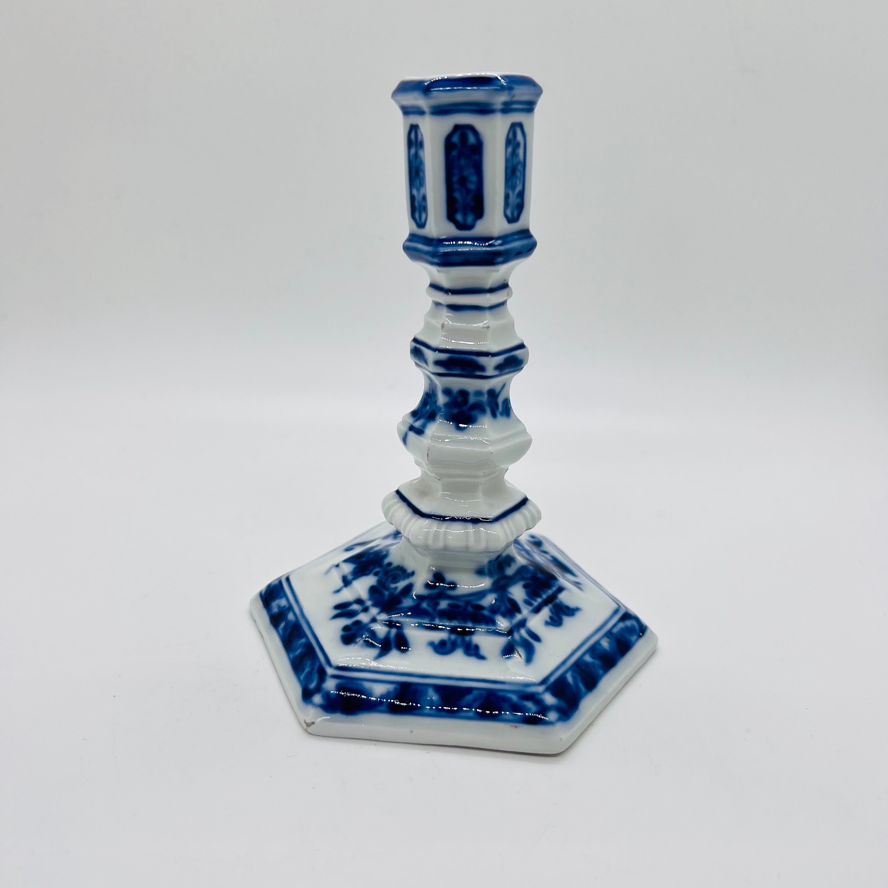 ANTIQUE MEISSEN PORCELAIN Candlestick Holder | Antique Blue
