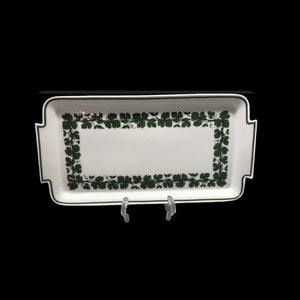 Antique Meissen Porcelain Plate: Green Ivy Serving Tray, c1900