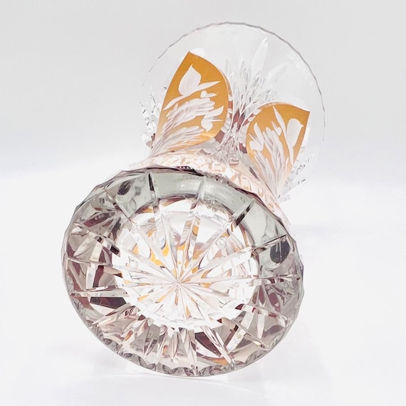 ボヘミアクリスタル 花瓶 星型カットデザイン ボヘミアクリスタル 花瓶 星型カットデザイン