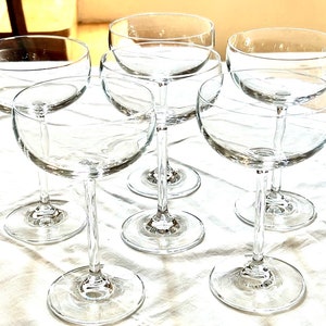 5 Vintage Dartington Crystal Champagne Coupe Glasses: Cocktail Saucers