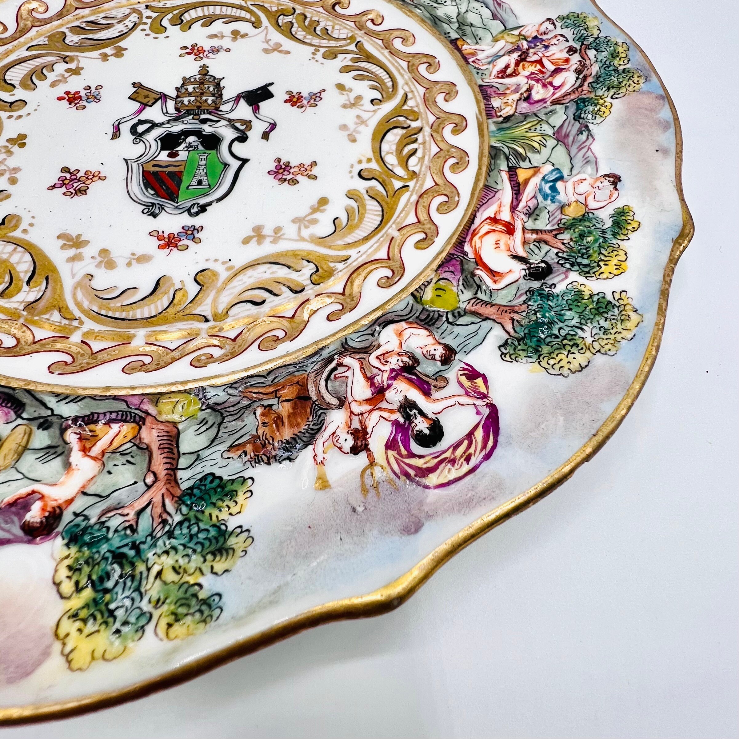 アンティーク カポディモンテ スタイル プレート: ボーネ＆ゾーネ神話