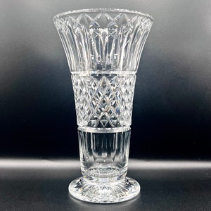 ヴィンテージ リードクリスタル トランペット花瓶：アールデコ リージェンシースタイル、31 cm